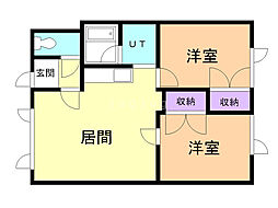 シティーライフ1 2LDKの間取図画像