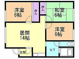 リヴィエール412D 3LDKの間取図画像