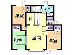 スカイハイツ1 3LDKの間取図画像