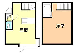 シュガーテラス 1DKの間取図画像