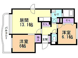 間取図画像 2LDK
