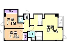 ディア若葉 2階/201