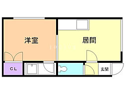 リーン・ドミトリー和泉 1DKの間取図画像