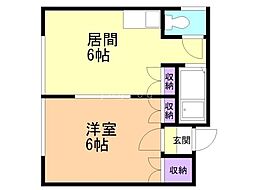 クラウドスクエア野幌 1DKの間取図画像