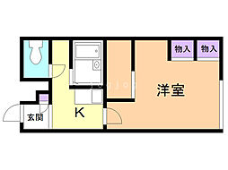 レオパレスエスポワール 1Kの間取図画像