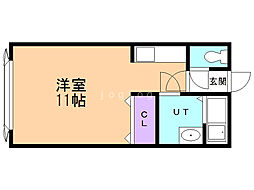くるみパークハイツ ワンルームの間取図画像