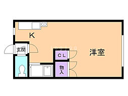 ハイツぱいん 1DKの間取図画像
