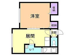 カサデューク文京台 1DKの間取図画像