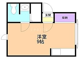 ウィンドヒルズ文京台B ワンルームの間取図画像