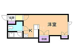 メープルルーム 1Kの間取図画像