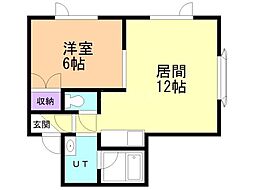 エスポワールH 1LDKの間取図画像