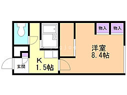 レオパレスエスポワール 1Kの間取図画像