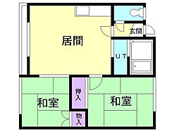 ハイツゆき 2LDKの間取図画像