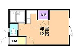 エクセルDUO ワンルームの間取図画像