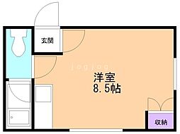 レジデンス88 ワンルームの間取図画像