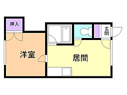 ソシアルプラザ 1DKの間取図画像