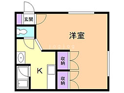 ハイツカトレア 1Kの間取図画像