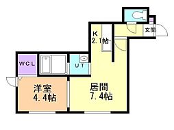 sieg17 1LDKの間取図画像