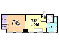 リルブランシュ 1LDKの間取図画像