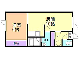 プレジデント66 1LDKの間取図画像
