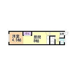 エレガンスタカサゴ 1DKの間取図画像