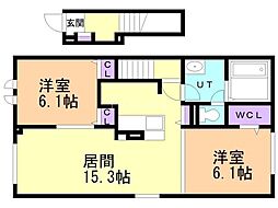 ノーブル ヴュー 2LDKの間取図画像