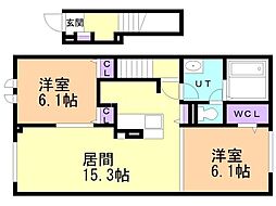 ノーブル ヴュー 2LDKの間取図画像
