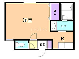 メゾンプリオール 1Kの間取図画像