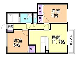 グラシオッソ 2LDKの間取図画像