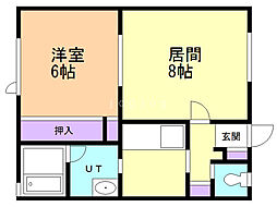 メゾン横井 1LDKの間取図画像