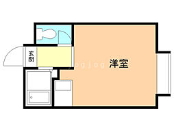 ハイソ雄北 ワンルームの間取図画像