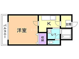 アパートメントハウスキャロル 1Kの間取図画像