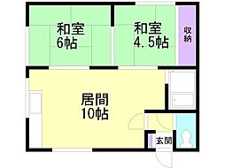 コーポ伊藤A 2LDKの間取図画像