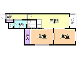 ロイヤルパレス23 2LDKの間取図画像