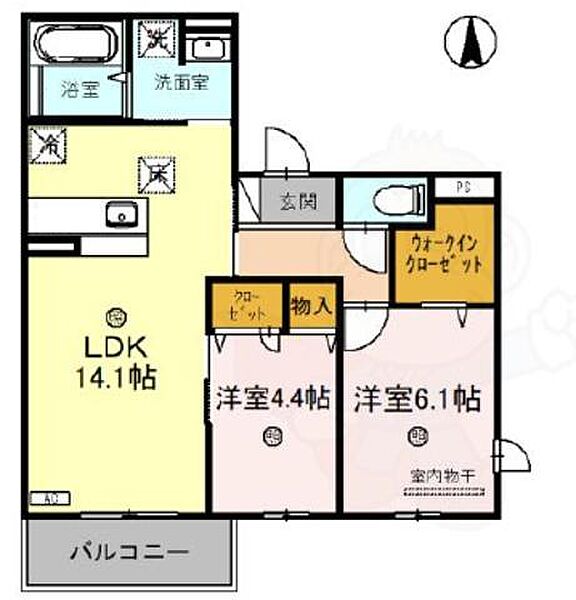 M＆R Aiki ｜兵庫県尼崎市西立花町２丁目(賃貸アパート2LDK・1階・59.28㎡)の写真 その2