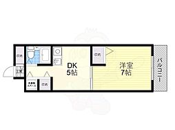 ロイヤルメゾン塚口南2 1DKの間取図画像