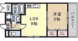 アリアンナ武庫之荘 1LDKの間取図画像