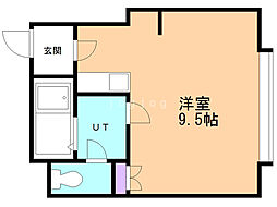 リラハイム円山 1階1Kの間取り