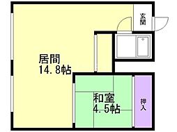 ロジェ札幌25 11階1LDKの間取り