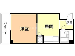 ライオンズマンション中島公園 4階1DKの間取り