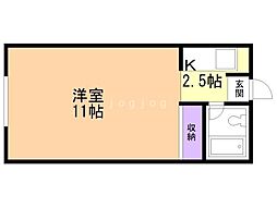 パークサイド618 1Kの間取図画像