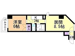メープル南16条 1LDKの間取図画像