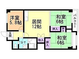 秀和南八条レジデンス 3LDKの間取図画像