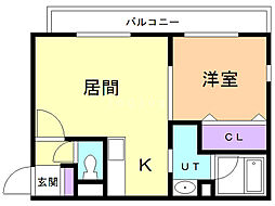 そふぃおーね円山北二条 3階1LDKの間取り