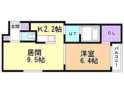 グランスター24 3階1LDKの間取り