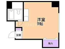 ＮＯ5ミカエルビル 501 5階ワンルームの間取り