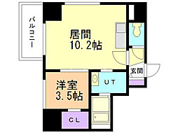 レガーロ札幌ステーション 5階1LDKの間取り