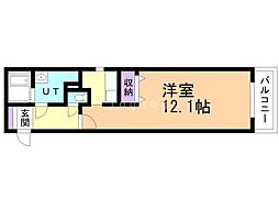 Ｙ’ｓ南円山（ワイズ南円山） 3階ワンルームの間取り