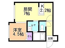 Ｖｅｒｄｅ　Ｍａｎｔｉｓ（ヴェルデマンティス） 1階1LDKの間取り