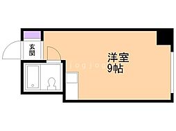 ロジェ札幌25 3階ワンルームの間取り